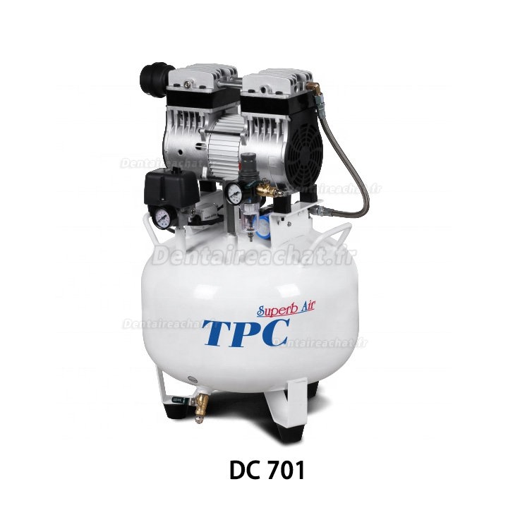 TPC DC701/702/703/704 compresseur dentaire silencieux sans huile 32-120L 2-4HP